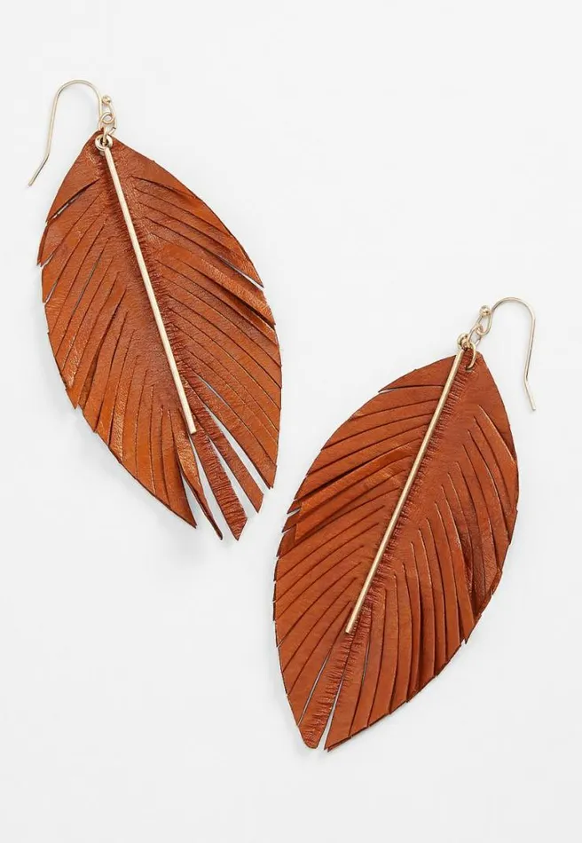 Fringe Feather Drop Earrings Women Maurices Jewelry