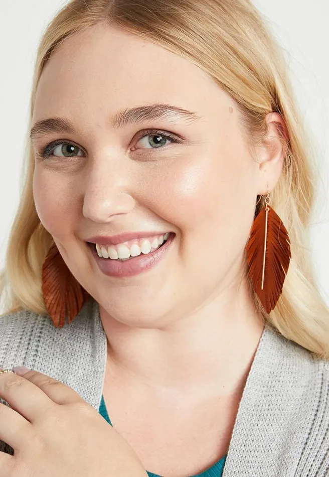 Fringe Feather Drop Earrings Women Maurices Jewelry