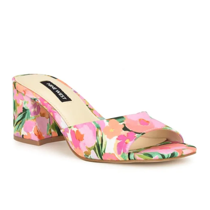 Gagen Slide Sandals Pink Floral Women Nine West Sandals Gagen Slide Sandals Pink Floral Women Nine West Sandals