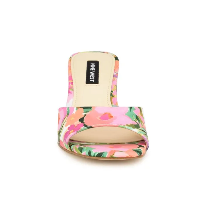 Gagen Slide Sandals Pink Floral Women Nine West Sandals Gagen Slide Sandals Pink Floral Women Nine West Sandals