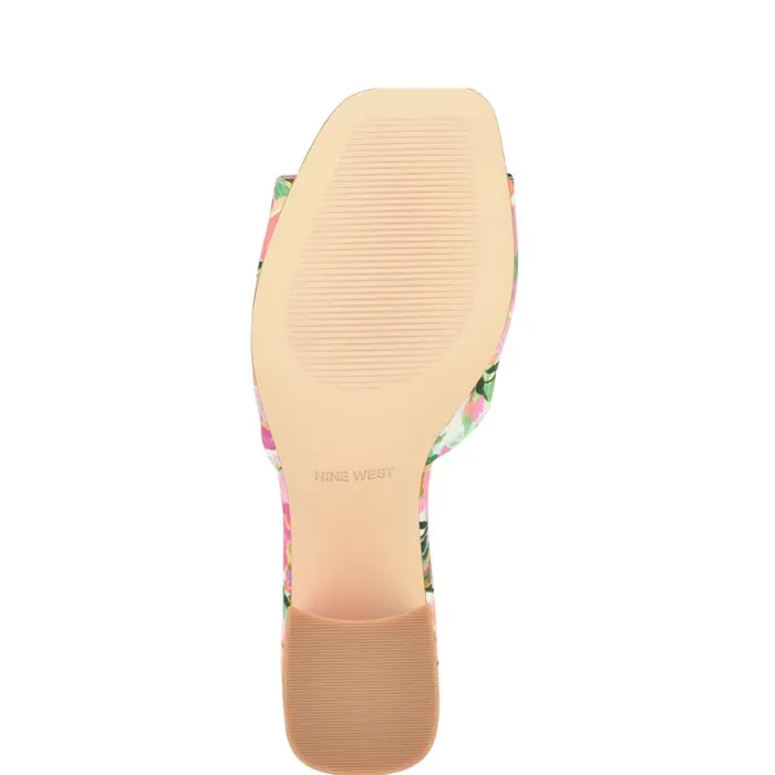 Gagen Slide Sandals Pink Floral Women Nine West Sandals Gagen Slide Sandals Pink Floral Women Nine West Sandals