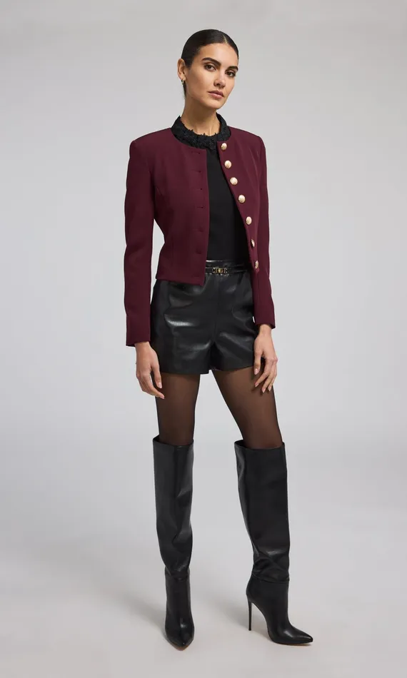 Generation Love Clothing Blazers and Jackets Olempia Crepe Blazer Malbec 8211 Women
