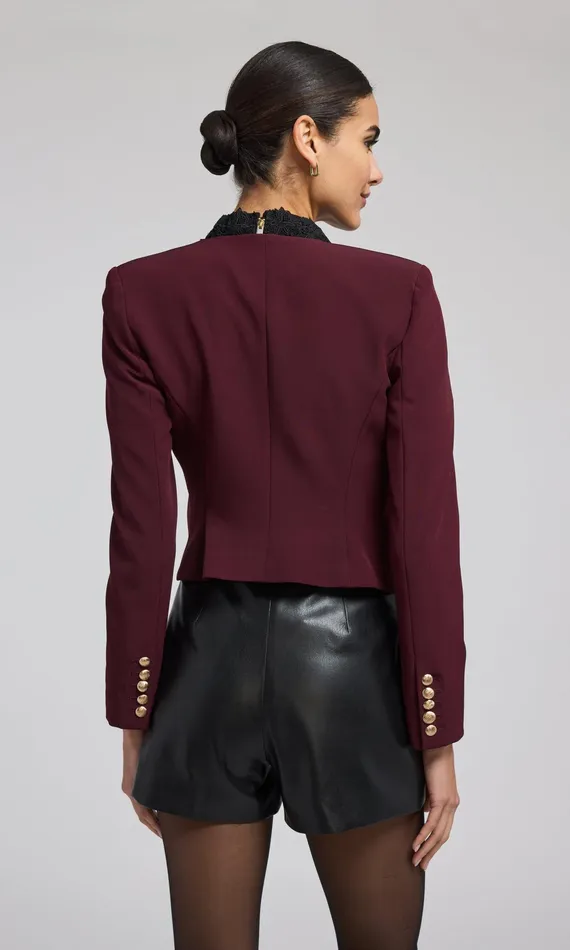 Generation Love Clothing Blazers and Jackets Olempia Crepe Blazer Malbec 8211 Women