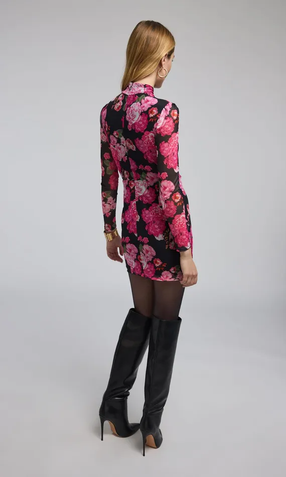 Generation Love Clothing Dresses Talulla Floral Mesh Mini Dress Black Floral Fantasy 8211 Women
