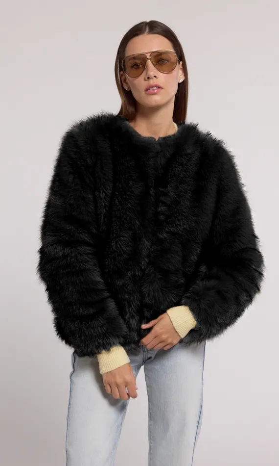 Generation Love Clothing Outerwear Lucas Faux Fur Jacket Black 8211 Women