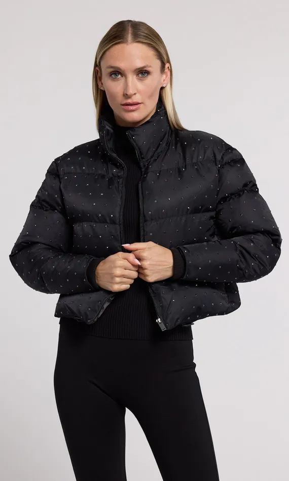 Generation Love Clothing Outerwear Rhoda Crystal Puffer Blackblack 8211 Women
