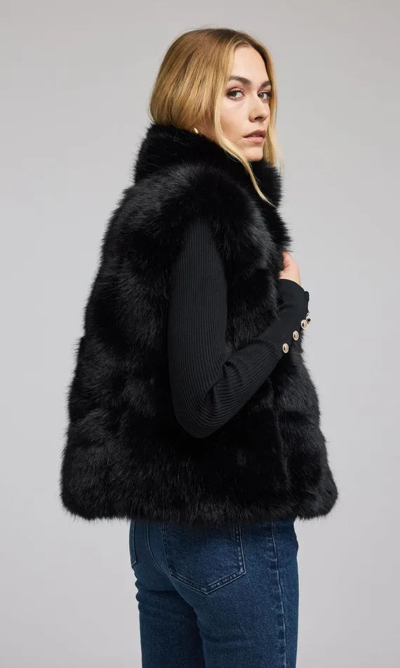 Generation Love Clothing Outerwear Rosario Faux Fur Vest Black 8211 Women