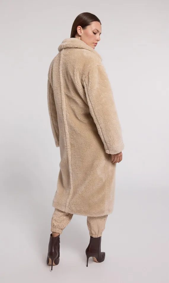 Generation Love Clothing Outerwear Terry Faux Lamb Fur Coat Truffle 8211 Women