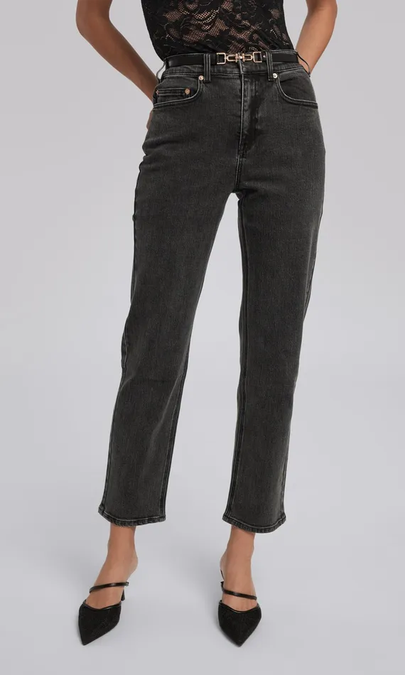 Generation Love Clothing Pants Emmett Denim Pants With Vegan Leather Belt Washed Black 8211 Women