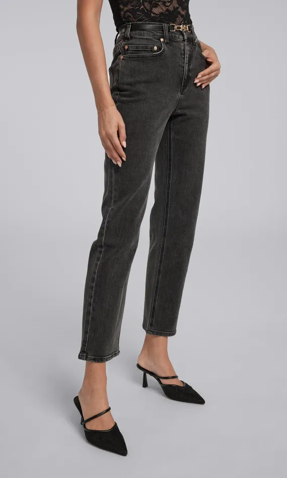 Generation Love Clothing Pants Emmett Denim Pants With Vegan Leather Belt Washed Black 8211 Women