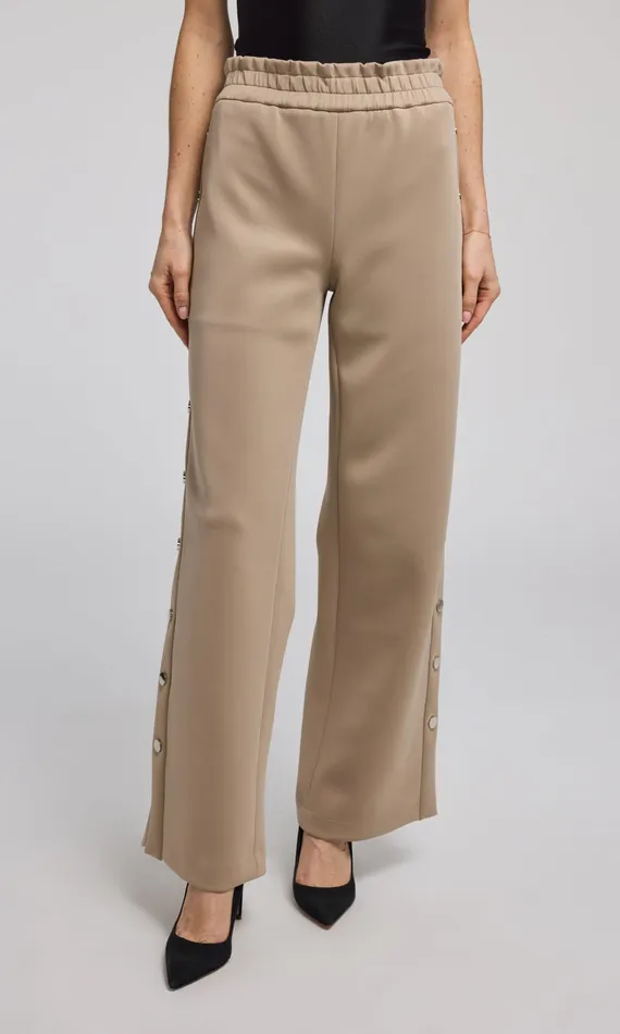 Generation Love Clothing Pants Zola Side Snap Scuba Pants Taupe 8211 Women
