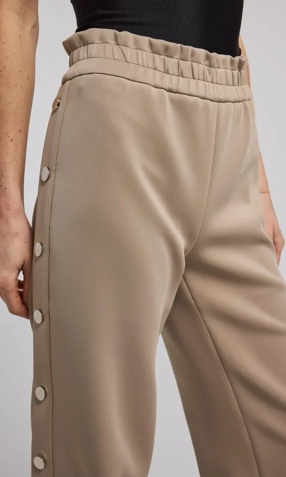 Generation Love Clothing Pants Zola Side Snap Scuba Pants Taupe 8211 Women
