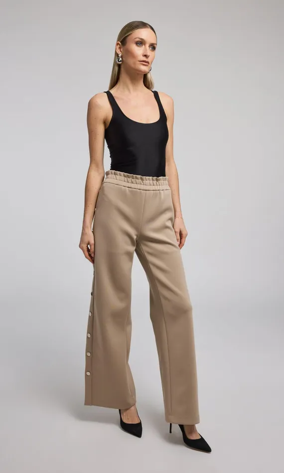 Generation Love Clothing Pants Zola Side Snap Scuba Pants Taupe 8211 Women