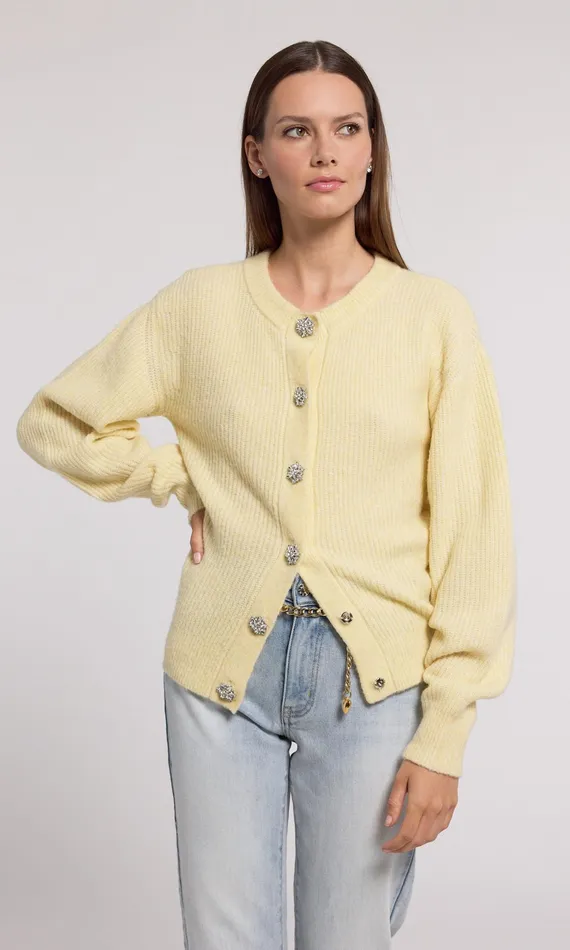 Generation Love Clothing Sweaters and Sweatshirts Savera Cardigan Pale Yellow 8211 Women