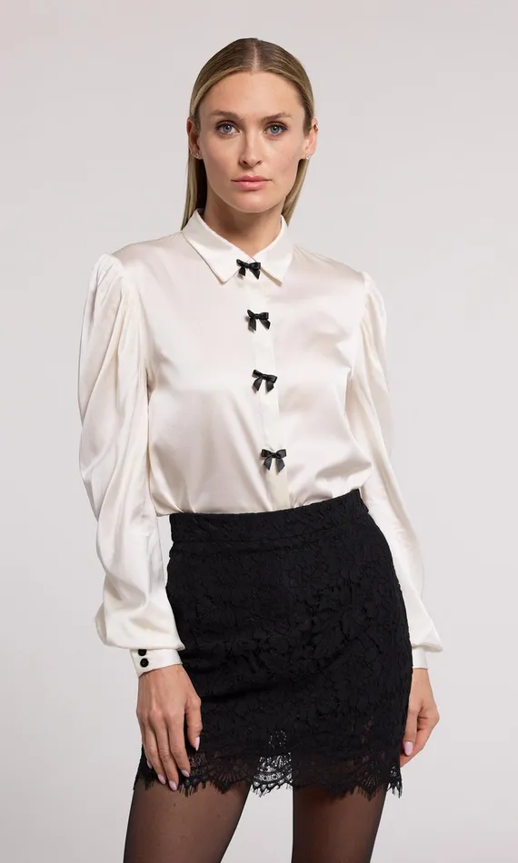 Generation Love Clothing Tops Arly Bow Blouse Whiteblack 8211 Women