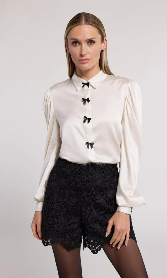 Generation Love Clothing Tops Arly Bow Blouse Whiteblack 8211 Women
