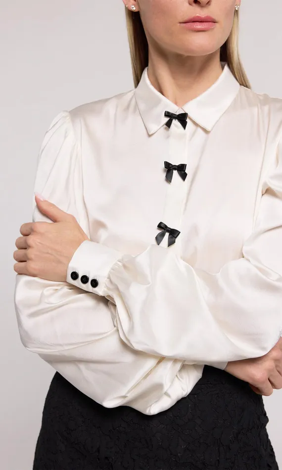 Generation Love Clothing Tops Arly Bow Blouse Whiteblack 8211 Women