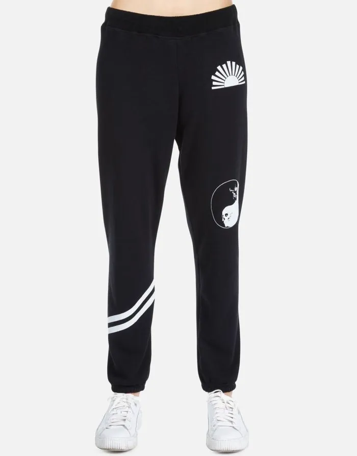 Gia Skull Yin Yang Black Women Lauren Moshi Long Sweatpants