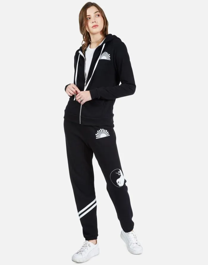 Gia Skull Yin Yang Black Women Lauren Moshi Long Sweatpants