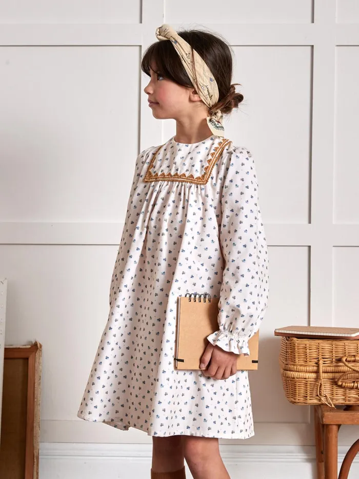 Girls Clothing Cyrillus Emily Print Corduroy Dress Imp Emily