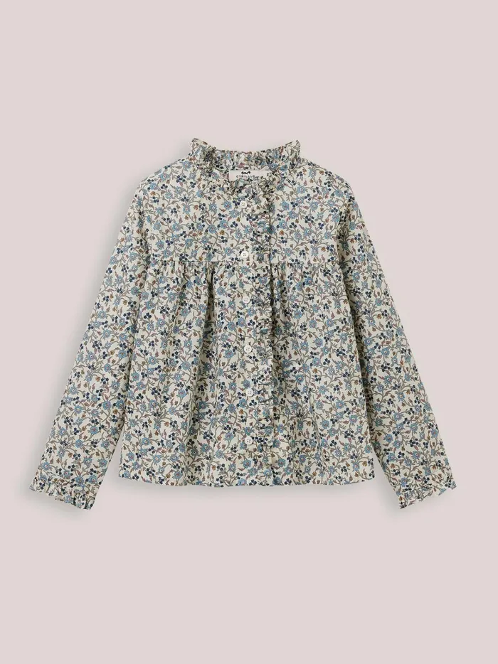 Girls Clothing Cyrillus Frilly Shirt Made With Liberty Fabric Lib Hannah Fay