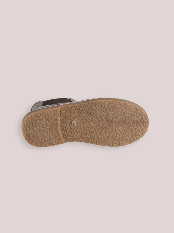 Girls Shoes Cyrillus Leather Ankle Boots With PucnhHole Toe Mordore