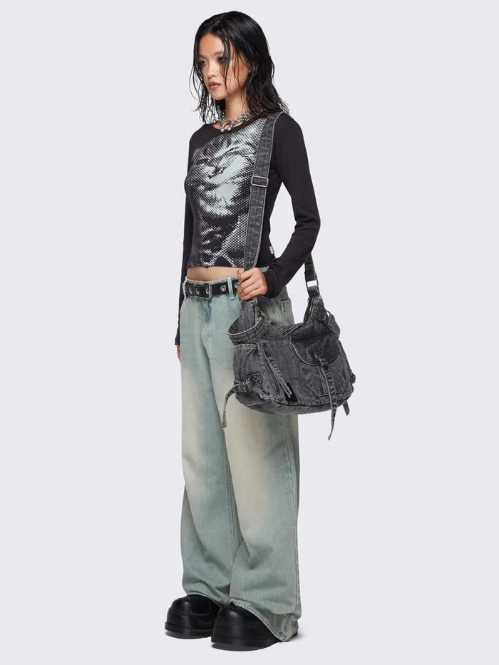 Glen Blue Baggy Jeans Women Minga London Bottoms