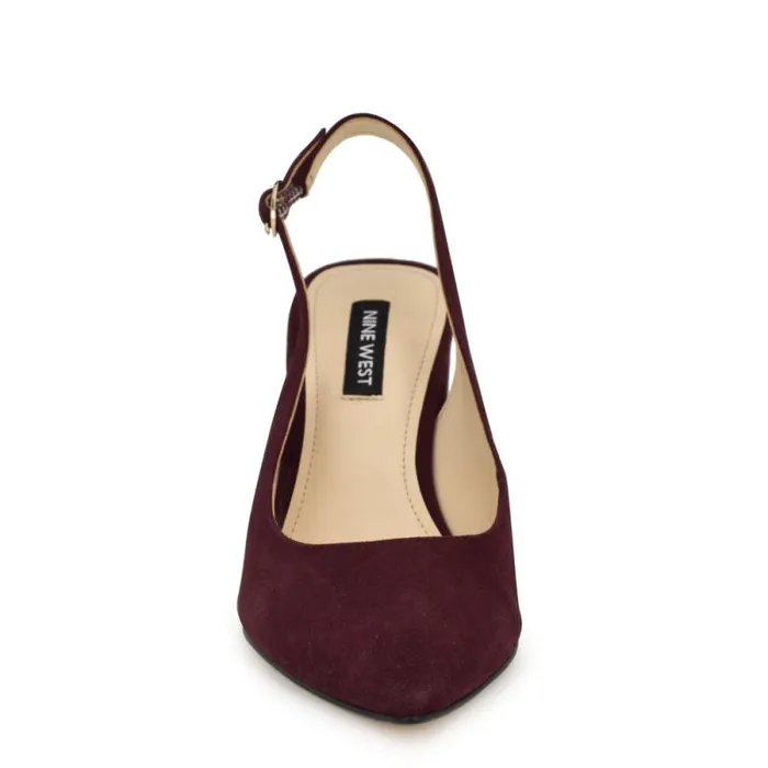 Gompell Block Heel Slingback Pumps Dark Red Suede Women Nine West Heels Gompell Block Heel Slingback Pumps Dark Red Suede Women Nine West Heels