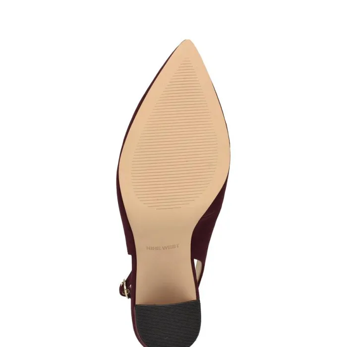 Gompell Block Heel Slingback Pumps Dark Red Suede Women Nine West Heels Gompell Block Heel Slingback Pumps Dark Red Suede Women Nine West Heels