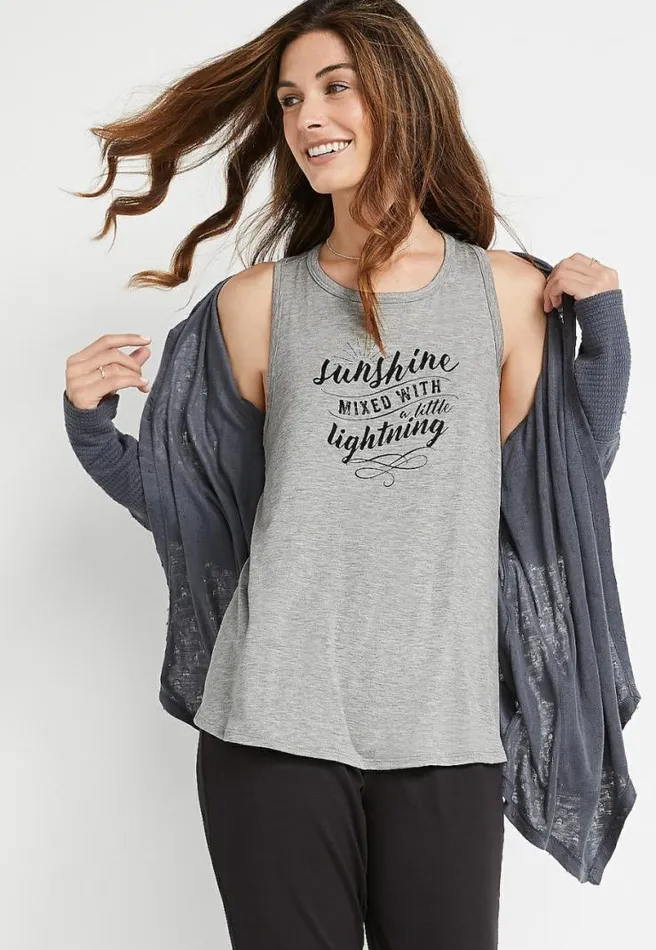 Gray Sunshine Graphic Tank Top Women Maurices Tops