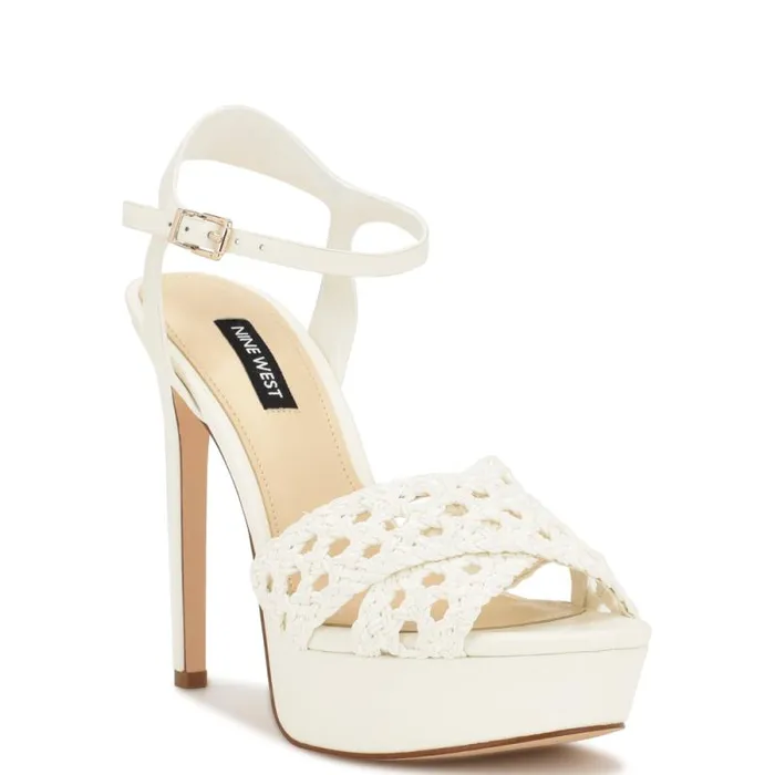 Grecia Platform Sandals White Women Nine West Sandals Grecia Platform Sandals White Women Nine West Sandals