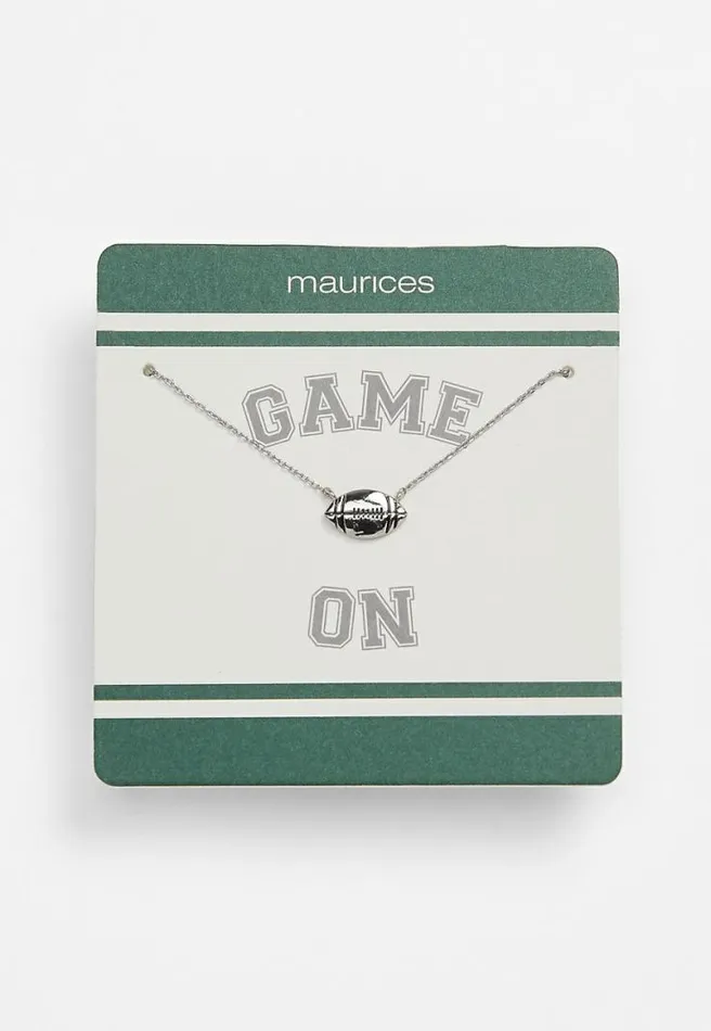 Green And White Carded Football Necklace Women Maurices Jewelry
