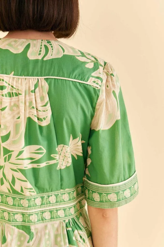Green Lace Monsteras Jumpsuit Women FARM Rio Jumpsuits