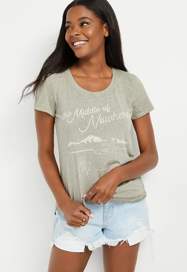 Green Middle Of Nowhere Graphic Tee Women Maurices Tops