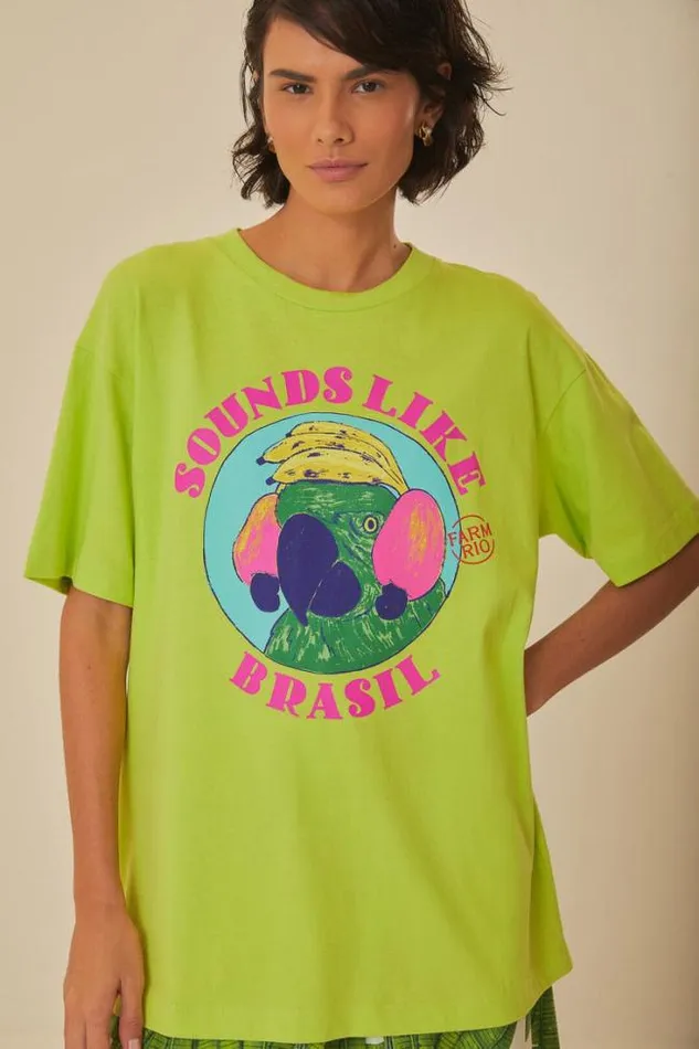 Green Sounds Like Brasil Organic Cotton TShirt Women FARM Rio Tshirts