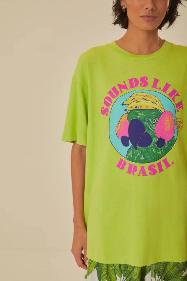 Green Sounds Like Brasil Organic Cotton TShirt Women FARM Rio Tshirts