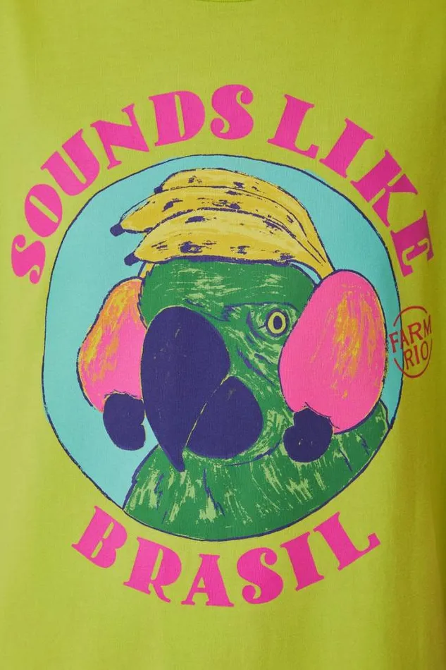 Green Sounds Like Brasil Organic Cotton TShirt Women FARM Rio Tshirts