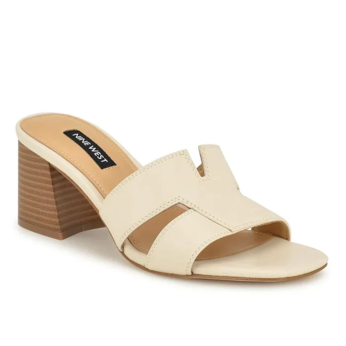 Griselda Block Heel Sandals Ivory Women Nine West Heels Griselda Block Heel Sandals Ivory Women Nine West Heels