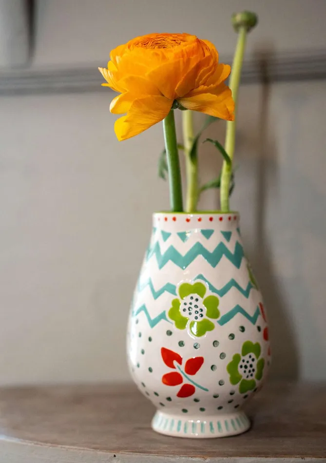 Gudrun Sjdn Wild Rose Ceramic Vase Women Ceramics and Glassware