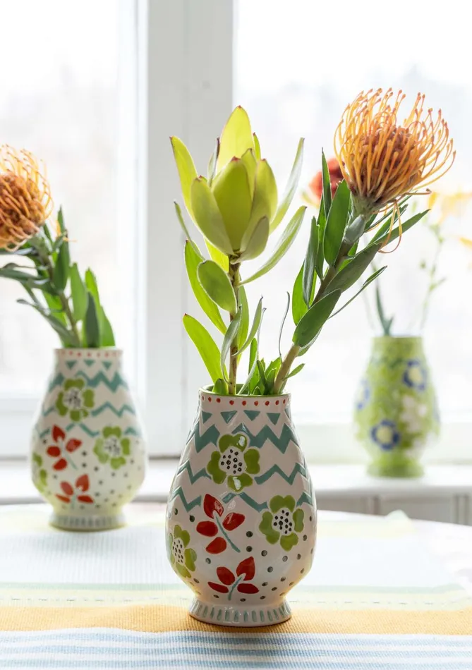 Gudrun Sjdn Wild Rose Ceramic Vase Women Ceramics and Glassware