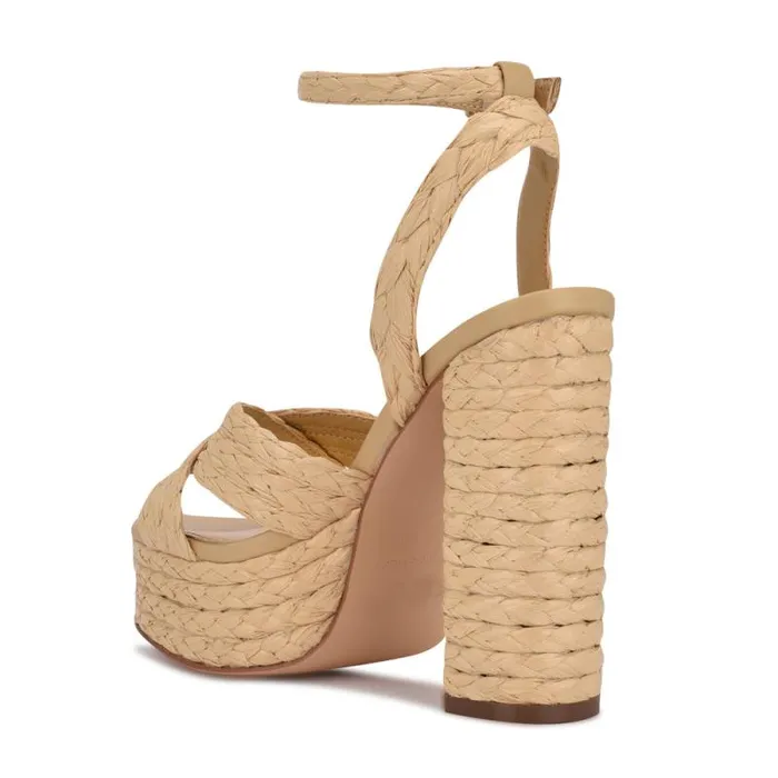 Hadyn Platform Sandals Natural Raffia Women Nine West Sandals Hadyn Platform Sandals Natural Raffia Women Nine West Sandals