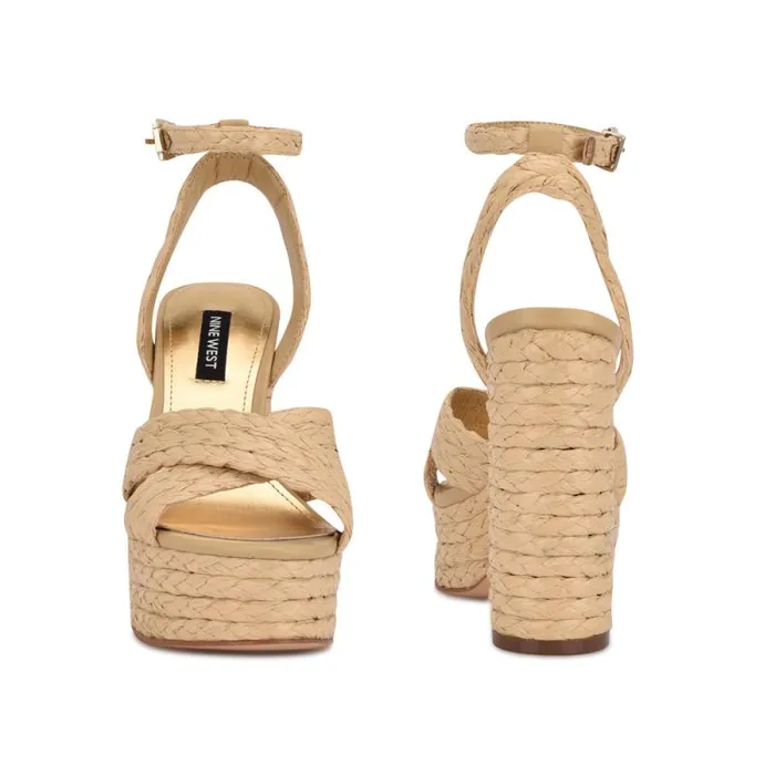 Hadyn Platform Sandals Natural Raffia Women Nine West Sandals Hadyn Platform Sandals Natural Raffia Women Nine West Sandals