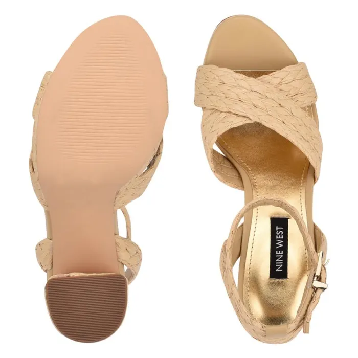 Hadyn Platform Sandals Natural Raffia Women Nine West Sandals Hadyn Platform Sandals Natural Raffia Women Nine West Sandals