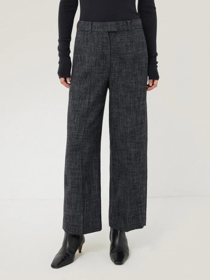Hale Boucle Cropped Trousers Navy Women Jigsaw Trousers
