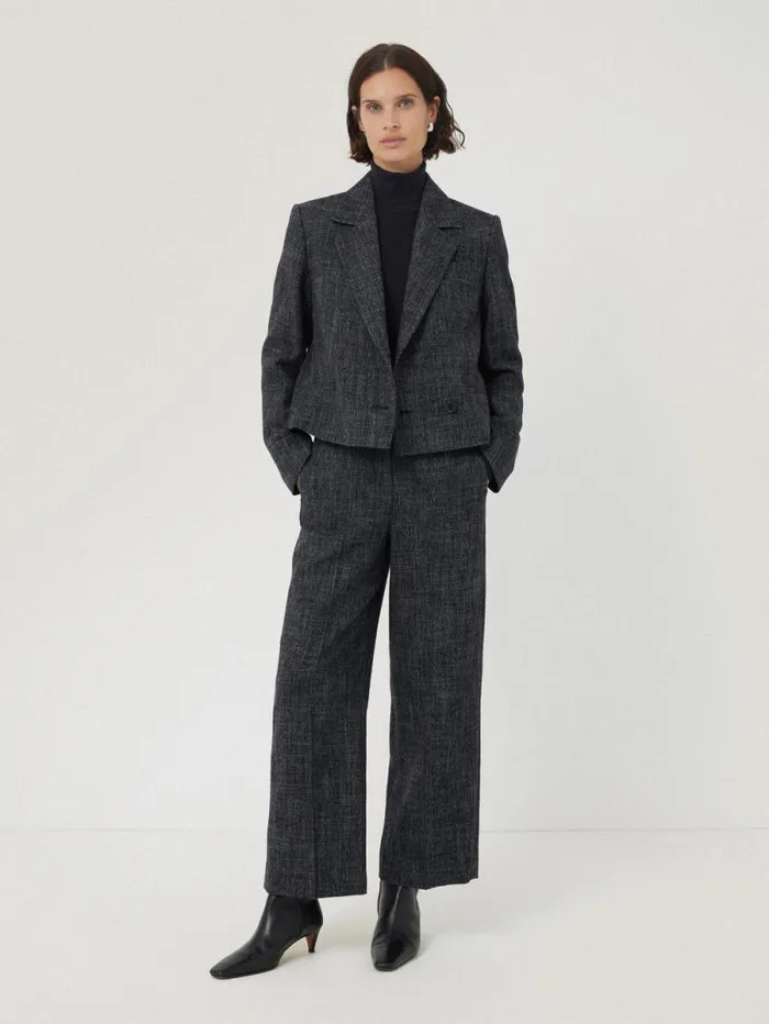 Hale Boucle Cropped Trousers Navy Women Jigsaw Trousers