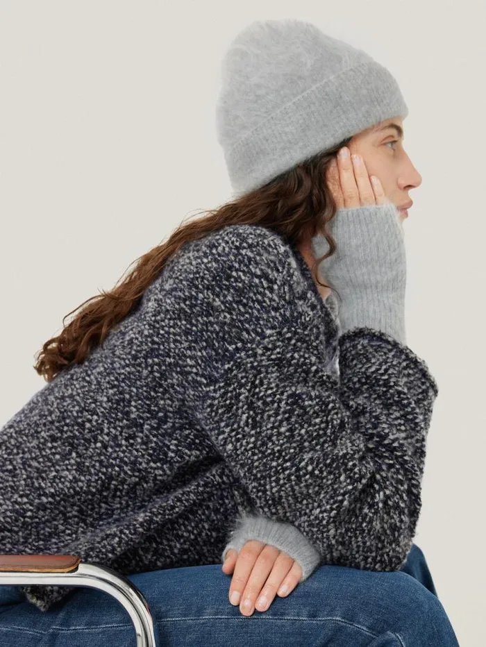 Halo Cashmere Beanie Grey Women Jigsaw Hats and Gloves