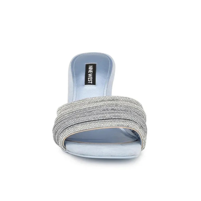 Harbor Heeled Slide Sandals Blue Women Nine West Heels Harbor Heeled Slide Sandals Blue Women Nine West Heels