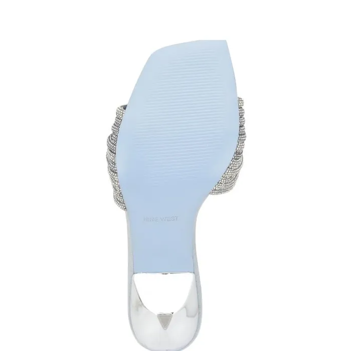 Harbor Heeled Slide Sandals Blue Women Nine West Heels Harbor Heeled Slide Sandals Blue Women Nine West Heels