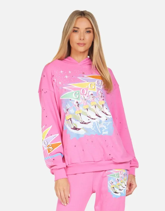 Harmony The GOGO039s Vacation Tour Bright Pink Women Lauren Moshi Hoodies