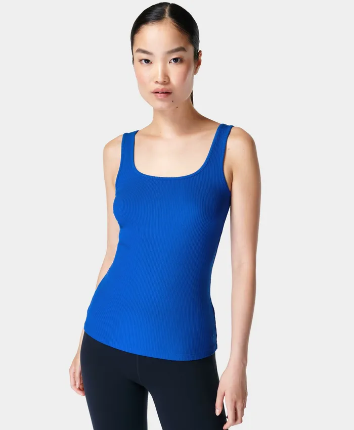 Harper Scoop Neck Vest Lightning Blue Vest Tops Sweaty Betty Women